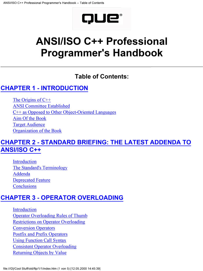 ANSI-ISO Cpp Professional Programmers